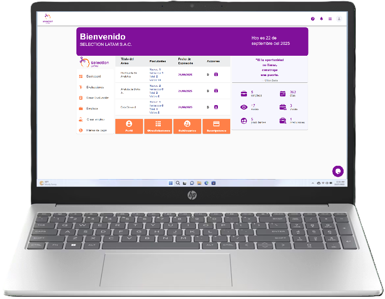Plataforma Selection Plataforma Selection para reclutamiento de personal
